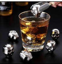 Whiskey Stones Drink Beer Cooler Chilling Stones Skull Whisky Rocks Freezing Ice Cubes with Tongs Beer Wine Baverage Cooler 2024 - buy cheap