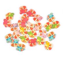 25Pcs 2 Holes Multicolor Painted House Wooden Buttons For Clothing Sewing Supplies Handcraft Scrapbooking Crafts DIY Accessories 2024 - buy cheap