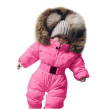 Детский Теплый комбинезон с капюшоном, Милая зимняя куртка для комбинезон для младенцев мальчиков девочек, комбинезон с капюшоном, теплое пальто, верхняя одежда, куртка мальчик 2024 - купить недорого