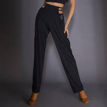 2021 Latin Dance Pants Practice Clothes Female Adult High Waist Black Trousers Ballroom Dance Panst Performance Wear DQS6593 2024 - buy cheap