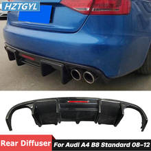 K Style Carbon Fiber Material Rear Bumper Lip Spoiler Chin Diffuser For Audi A4 B8 Standard Car Body Kit 2009-2012 2024 - buy cheap