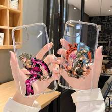 JOJO’S BIZARRE ADVENTURE OVER HEAVEN Anime Phone Case Transparent for iPhone 11 12 mini pro XS MAX 8 7 6 6S Plus X 5S SE 2020 XR 2024 - buy cheap