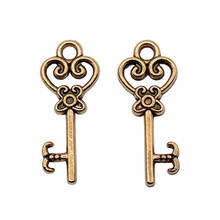 WYSIWYG 20pcs Charms Vintage Skeleton Key 21x9mm Tibetan Bronze Silver Color Pendants Antique Jewelry Making DIY Handmade Craft 2024 - buy cheap