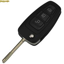Jingyuqin 3 кнопки флип дистанционного ключа автомобиля оболочки брелок для Ford Focus Mk1 Mondeo Transit стиль складной чехол для ключей 2024 - купить недорого