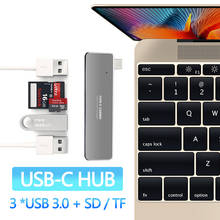 Thunderbolt 3 USB Type C хаб для MacBook, с 3 портами, USB3.0 Micro SD/TF ридер, слот-док, адаптер для MacBook Pro/Air 2019 2024 - купить недорого