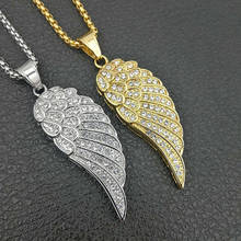 Colgante de ala de Ángel de acero inoxidable para hombre, joyería de rapero brillante, Color dorado y plateado, Hip Hop, envío directo 2024 - compra barato