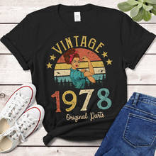 Camiseta Vintage de edición de suspensión para mujer, ropa Retro de la 43 43, regalo de cumpleaños, Idea para niñas, mamá, esposa e hija, 1978 2024 - compra barato