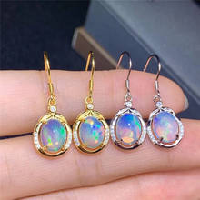 Natural Opal Gemstone Fashion Flower  Earrings for Women Real 925 Sterling Silver Fine Wedding Jewelry 2024 - buy cheap