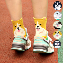 Nuevos calcetines Kawaii de dibujos animados de alta calidad para mujeres Otoño Invierno divertidos calcetines de animales calcetines de moda para mujeres y señoras calcetín lindo de algodón para perros divertido 2024 - compra barato