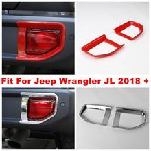 Rear Tail Back Bumper Fog Lights Lamps Decoration Cover Trim Fit For Jeep Wrangler JL 2018 - 2022  ABS Exterior Refit Kit 2024 - buy cheap