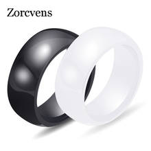 Женское гладкое керамическое кольцо ZORCVENS, розовые/белые/черные кольца простые конструкции, изысканные обручальные кольца 2024 - купить недорого