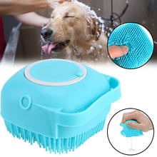 Cleaning Tool Cat Grooming Pet Supplies Silicone Pet Dog Bath Brush Puppy Massager With Shampoo Dispenser 2024 - buy cheap