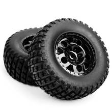 Pneus de caminhão e roda de 12mm hex, 4 dentes rc, 1:10, curto, compatível com traxxas, slash, pneu de aro de carro 2024 - compre barato