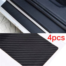 4Pcs Carbon Fiber Look Car Sticker Black Car Door Plate Stickers Sill Scuff Cover Anti Scratch Decal Universal For All Car 2024 - buy cheap