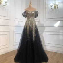 Black Gold A-line Luxury Evening Dresses Gowns 2021 Sparkle Beading Sexy For Women Party Dress BLA70838 Serene Hill 2024 - buy cheap