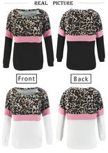 Women Leopard Long Sleeve Crew Neck Casual  Loose Tops Sweatshirt 2024 - buy cheap