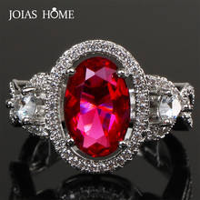 Joiashome Vintage 925 Sterling Silver Rings For Women With Round Shape Ruby Gemstones Women Fine Jewelry  Wedding Party Gifts 2024 - buy cheap