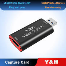 Карта видеозахвата Y & H, USB 3,0, HDMI-совместимый видеорегистратор, записывающая коробка fr PS4, игровая DVD-видеокамера, HD-камера, запись прямых трансляций 2024 - купить недорого