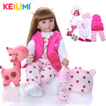KEIUMI 60cm Reborn Baby Doll Toys 24 inch Vinyl Princess Toddler Babies Dolls Girls Birthday Gift Present Child Play House Toy 2024 - buy cheap