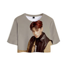 ATEEZ 3D Printed Women Kpop Crop Tops Fashion Summer Short Sleeve T-shirts 2019 Hot Sale Casual Streetwear T shirts 2024 - buy cheap