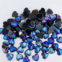 100pcs 8mm AB Heart Rhinestone Flatback Acrylic &Resin Crystal Stones Non Hotfix Scrapbook Strass Beads  -A39 2024 - купить недорого