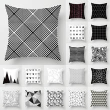 New Black White Nordic Geometric Pillowcase Modern Fashion Polyester Cushion Cover Sofa Car Chair Throw Pillows Decorative 18" 2024 - buy cheap