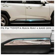 Lapetus Chrome Car Door Body Edg Protector Cover Trim 4PCS For TOYOTA RAV4 RAV 4 XA50 2019 - 2022 Carbon Fiber Exterior Refit 2024 - buy cheap