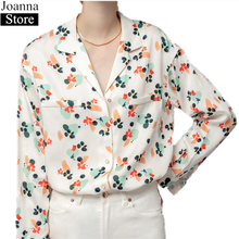 Spring New Printed Shirts Women Long Sleeve Single-Breasted Vintage Elegant Blouse Lapel Floral Soft Casual Plus Size Wild Tops 2024 - buy cheap