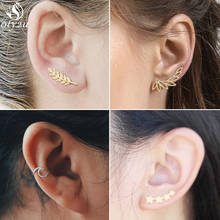 Oly2u Bohemian Vintage Earings Jewelry Geometric Leaf Star Wave Stud Earrings for Women Simple Round Earing Ear Climber Girls 2024 - buy cheap