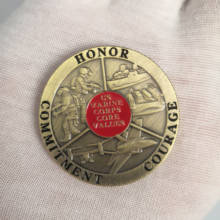 Os valores do núcleo do corpo de fuzileiros navais do exército dos eua bronze moeda comemorativa "honra coragem compromisso" presentes colecionáveis militares 2024 - compre barato