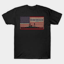 USS Oklahoma BB-37 Battleship Vintage American Flag Gift T-Shirt. Summer Cotton O-Neck Short Sleeve Mens T Shirt New S-3XL 2024 - buy cheap