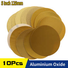 15Pcs 5 Inch 125mm  Aluminium Oxide  60 to 1000 Grits Hook and Loop Gold Sandpaper Sanding Disc for Metal & Automotive 2024 - buy cheap