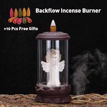 Smoke Backflow Incense Burner Angel Owl Aromatherapy Incense Holder Censer Home Decoration +10Pcs Incense Cones 2024 - buy cheap