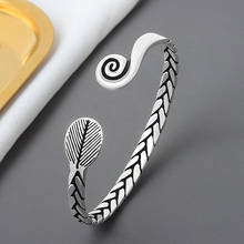 Silver Color Vintage Weave Feather Charm Bracelet &Bangle For Women Jewelry sl003 2024 - buy cheap