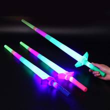 4 секции выдвижной светодиодный Красочные проблесковый маячок меч детские игрушки мигающий светильник-палочка для концертов вечерние реквизит бар 2024 - купить недорого