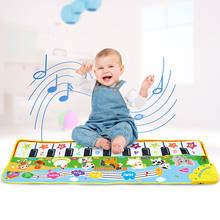 Tapete musical de piano eletrônico para bebês, instrumento musical multifuncional com estampa de desenhos animados, brinquedo educativo de luz macia para crianças 2024 - compre barato