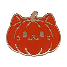 Broche de abóbora em forma de gato, broche de desenho animado mau, presente de festival, halloween feliz! 2024 - compre barato