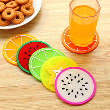 1PCS Silicone Placemat Bowl Drink Coasters Colorful Fruit Coaster Placemat For Dining Table Mat Cup Drinks Holder Mat Tableware 2024 - buy cheap