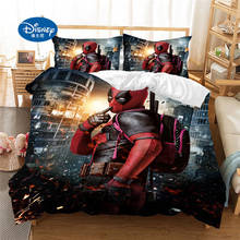 Disney-ropa de cama de Deadpool para hombre araña, juego de cama de 3 piezas personalizado, edredón de poliéster, funda de edredón grande para cama doble, Queen y King 2024 - compra barato