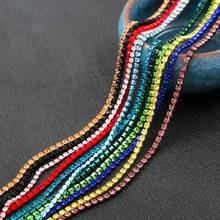 1yard/bag 2/2.4/2.8mm Colorful Crystal Rhinestone Chain SS6 SS8 SS12 Dense Claw Glass Rhinestone Trim DIY Garment Accessories 2024 - buy cheap