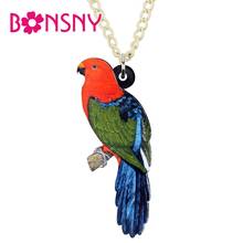 Bonsny Acrylic Floral Tropic Jungle Parrot Bird Necklace Choker Novelty Jewelry Women Girl Teen Charms Gift Fashion Decoration 2024 - buy cheap