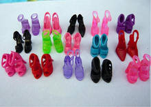 Sandalias de moda de varios estilos para muñecas, zapatos surtidos, accesorios originales de tacón alto, 12 par/lote 2024 - compra barato