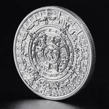 O maya prata chapeado moeda méxico profecia maia calendário antigo lembrança moedas do vintage polonês moeda collectible presentes 2024 - compre barato