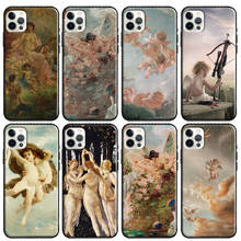 Renaissance anjo cupid arte pintura caso do telefone para apple iphone 13 11 pro max 12 mini x xr xs max 8 7 plus se 2020 capa escudo 2024 - compre barato