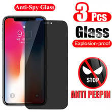 Protetor de tela para iphone anti-espionagem, 3 pçs, para iphone 11 pro max, privacidade, vidro temperado, para iphone 6s 7 8 plus, iphone 12 x xs max xr 2024 - compre barato