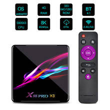 X88 pro x3 smart android 9.0 caixa de tv s905x3 Cortex-A55 quad core 64 bit 2.4g & 5g wifi h.265 vp9 decodificação miracast hd media player 2024 - compre barato