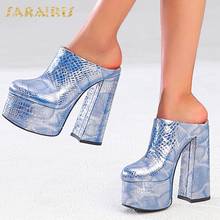 Sarairis 2020 Fashion New Hot Slip On Super High Heels Shoes Woman Pumps Mules Platform Chunky Heel High Quality Pumps Female 2024 - buy cheap