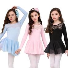 Kids Professional Ballet Tutu Dress long Sleeve  Ballet Dance Class Gymnastics Leotard for Girls Dance Class 2024 - buy cheap