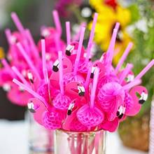 50Pcs Bendable Flamingo Cocktail Drinking Straws Hawaiian Wedding Party Supplies Drinking Straws 2024 - buy cheap