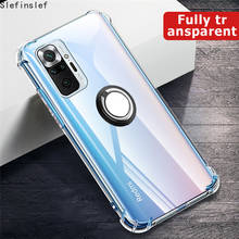 Anel de metal titular capa redmi note10 pro caso silicone transparente à prova de choque caso do telefone para xiaomi redmi nota 10 pro 10pro casos 2024 - compre barato